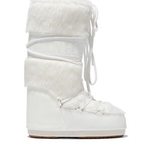 Moon Boot icon white faux fur Snow Boots